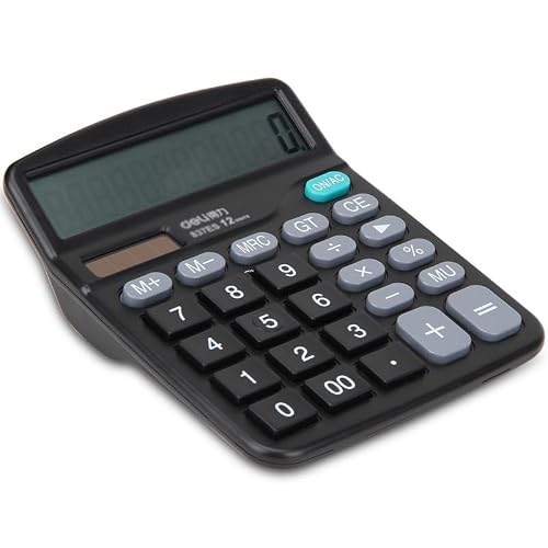 Calculator Student Exam Medium Large Screen Office Finance Cashier Power 12 Bit Black Computer