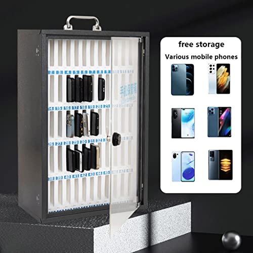 12/24/36 Slots Pocket Chart Cell Phones Storage Cabinet Wall-Mounted with A Locked Can Be Carried by Hand for Office Classroom Factory (Color : Black, Size : 36)