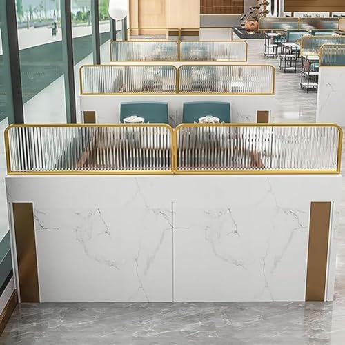 Office Partition Screens Desk Privacy Panels for& Hotel 30cm Low Table Dividers Gold Color Stylish Workspace Separation for Dining Areas (60cm)