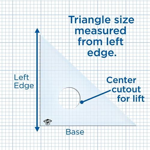 ALVIN Drafting Triangle, Clear Acrylic, 45/90 Degrees, 24 in, 131C-24