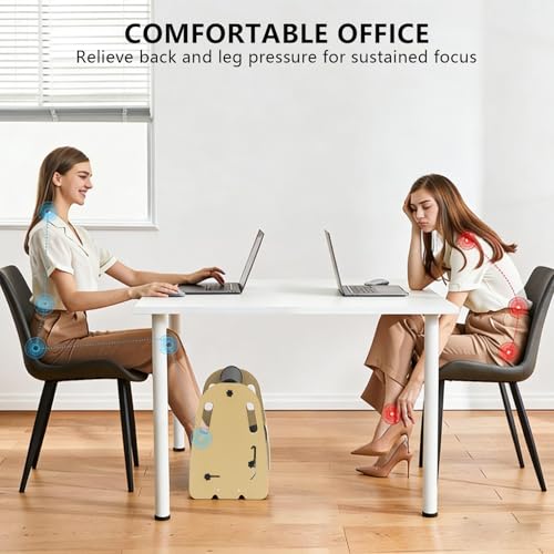 Arejonner Under Desk Footrest,Massage & Leather Pads,3 Height Levels-Orange