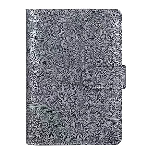 GFHSKRPL A6 PU Leather Budget Binder Refillable Notebook for A6 Filler Paper, Loose Leaf Personal Planner Cover with Magnetic Buckle(Black)