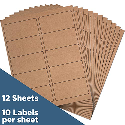 JAM PAPER Shipping Address Labels - Standard Mailing - 2 x 4 - Brown Kraft - 20 Packs of 120