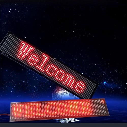 MekUk LED Sign Board Scrolling Message Scrolling Message Led Shop Signs Digital Display Board for Store Car Bar Hotel Advertising for Store, Car, Business, Promotion (Color : Red, Size : 500 * 48MM)