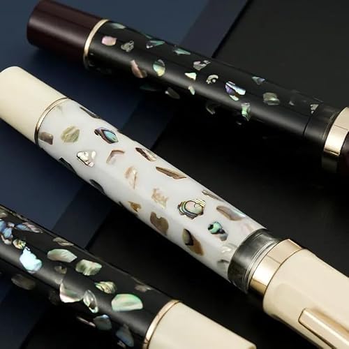 OFWAX Colorful Pearl Shell Fountain Pen F EF Nib Ink Calligraphy Pens Stationery School Office Supplies Student Gift(05,F 0.5mm)