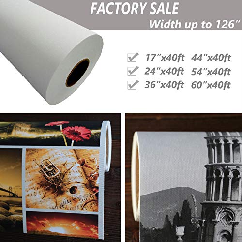 Polyester Matt Inkjet Canvas Roll 44" x 40ft. Roll and Professional Digital Printing 100% Polyester Art Canvas