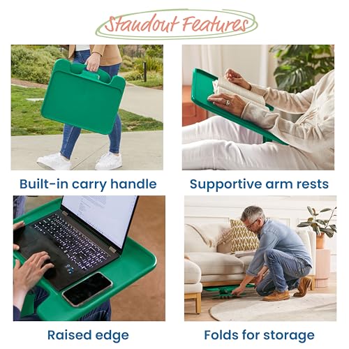 ECR4Kids The Surf Folding Portable Lap Desk, Large, Flexible Seating, Green