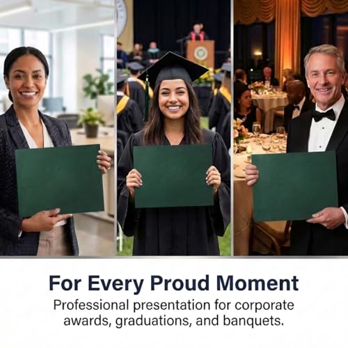PaperDirect Green Certificate Jackets, 80lb Cardstock, 9.5" x 12" Presentation Holders, Solid Green Document Covers, Graduation, School Recognition, Staff & Volunteer Certificates, Box of 50