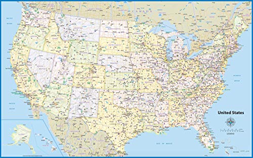 United States Laminated Wall Map (60" x 38")