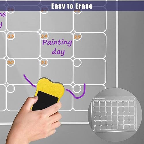 Magnetic Calendar Fridge Dry Erase Board Monthly Weekly Planner