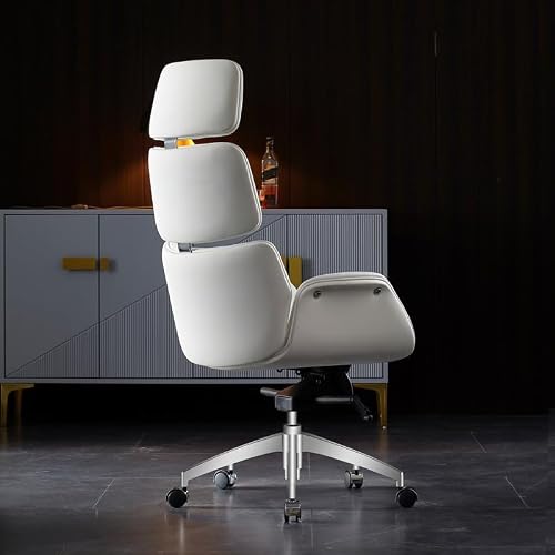 Executive Office Chair, Classic Boss Office Chair, Traditional Wingback Faux Leather Executive Desk Chair, Tufted Back and Nail Head Trim High Back Desk Chair for Home and Office ( Color : Brown )