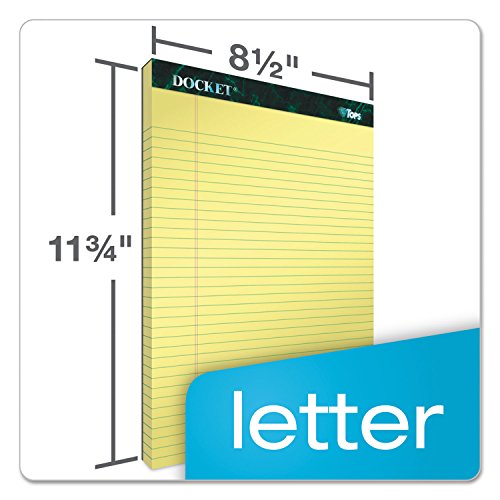 TOPS 63400 Notepads,Wide Ruled,50 Sheets,8-1/2-Inch x11-3/4-Inch,12/PK,Canary