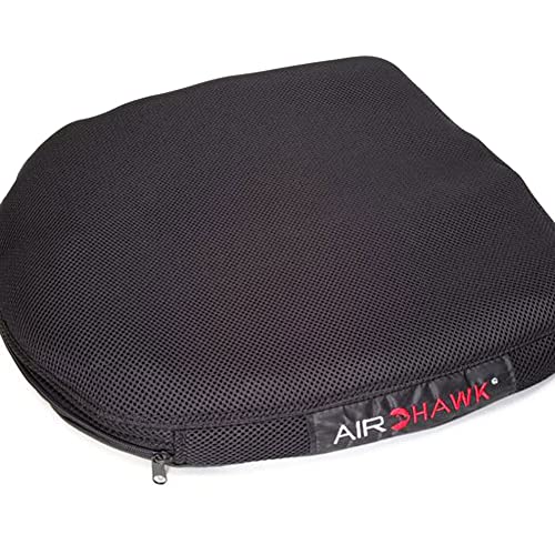 AIRHAWK Ergonomic Medically Tested Office/Car Chair Cushion for Long Sitting - Tailbone & Lower Back Pain Relief - Includes Mesh Cover, Insert, Hand Pump