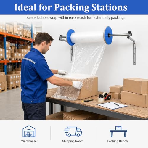 Bubble Wrap Roll Dispenser Stand,Wall Mount Bubble Wrap Roll Holder