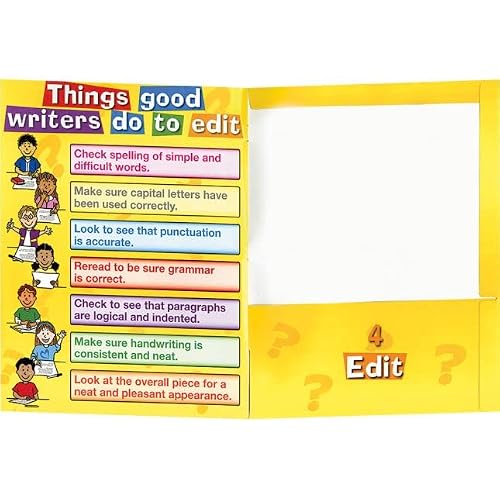 Really Good Stuff Writing Process 4-Pocket Student Folders, Set of 12