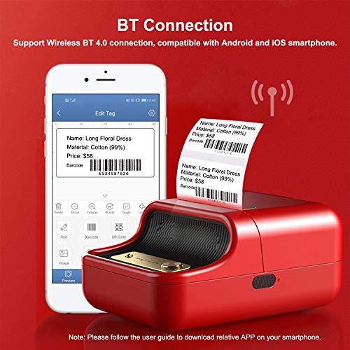 UIOLCFG Label Printer Portable BT Thermal Maker Sticker with RFID Recognition for Labeling Price Name Printing