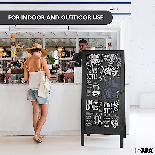 Ilyapa A Frame Chalk Board Easel Sign 27x58 in - Sandwich Signs Outdoor