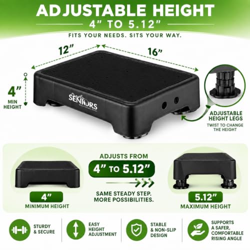 Simply Seniors Small Step Stools for Adults - Black Stepping Stool Platform