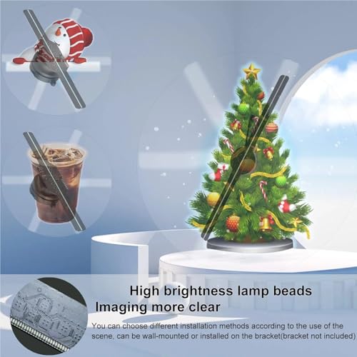 Hologram 3D Ventilador Projetor Advertising Display Luces LED Light Sign Holographic Player Support Images Video Draw Audiences(85cm 1024LED)