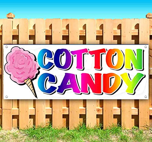 Cotton Candy Banner 13 oz | Non-Fabric | Heavy-Duty Vinyl Single-Sided With Metal Grommets