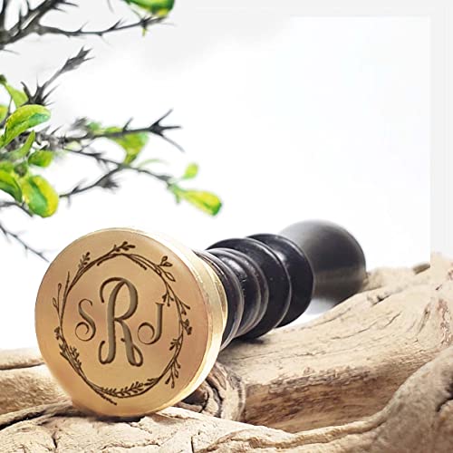 Wedding Custom Monogram Wax Seal Stamp | 3 Initial Monogram | USA Handcrafted | Multiple Handle & Wax Color Options
