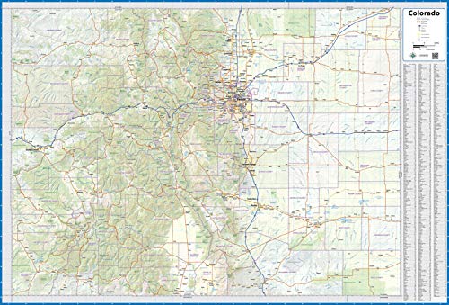 Colorado Laminated Wall Map (42” Wide x 29” high)
