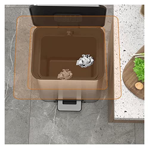 FYorbitH Wastebasket Dispenser Living Room Office Waste Paper Basket with Cover(Silver,15l)