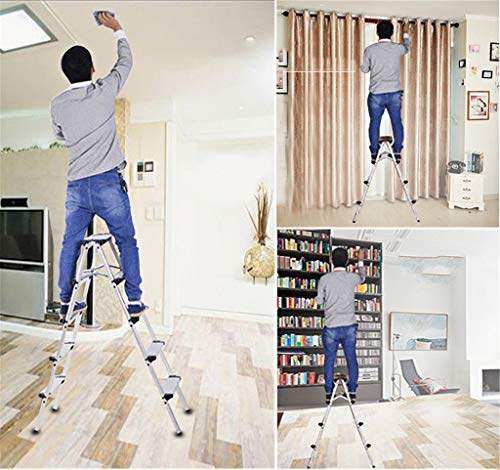 FLYIFE Step Stool Two-Step Ladder Stool, Three-Step Metal Ladder Outdoor Four-Step Ladder Five-Step Double-Sided Stepladders Engineeladder Household Ladder/40 X 74 X 97.7Cm