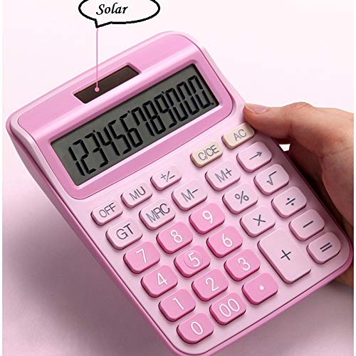 12 Digit Desk Calculator Large Buttons Financial Business Accounting Tool Big Battery and Solar Power