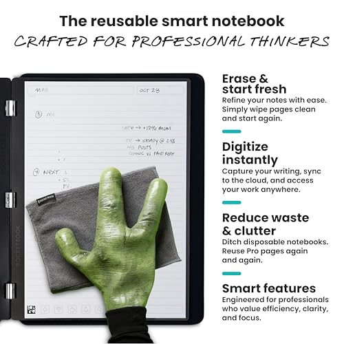 Rocketbook Pro Smart Reusable Notebook, Executive 7x9, Blue