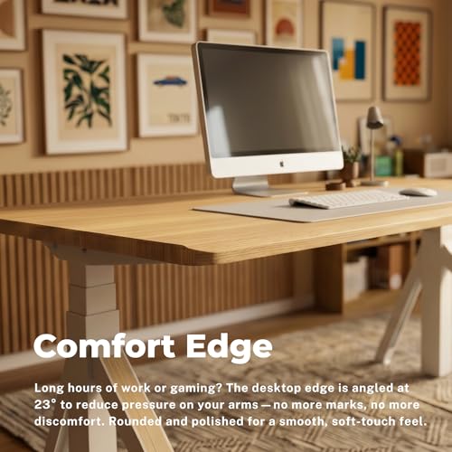 Dezctop Revon Pro Adjustable Standing Desk, 47x27.6in, Oak
