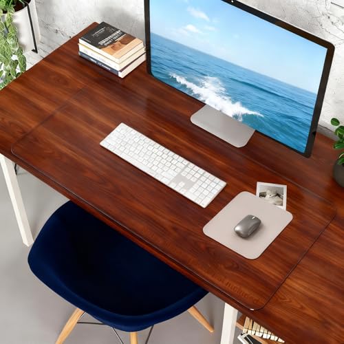 ACFBGFV Clear Desk Protector Pad Blotters 42x54 in Plastic Desktopper Writing Surface Cover Desk Mat Mouse Pad for Office Home Laptop Computer Tabletop Keyboard Mat Easy Clean Waterproof 2.5 mm