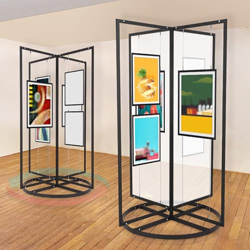 iumLeap 360° Rotating Picture Hanger, Painting Exhibition Display Rack, Painting Photo Hanging Kit, Portable Art Publicity Display Board, for Art Gallery, Craft Fair, Booth (60x160cm/23.6x63in)