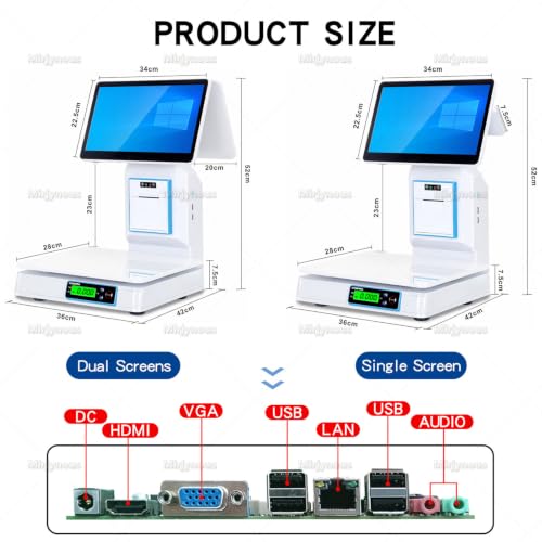 Commercial Label Printing Scale, Small Cash Register with Scale SingleScreen