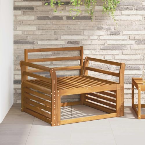 LPERTGFHU Acacia Wood Armrest 2 Pcs/Set. Curved Slatted Support 30.91x3.15