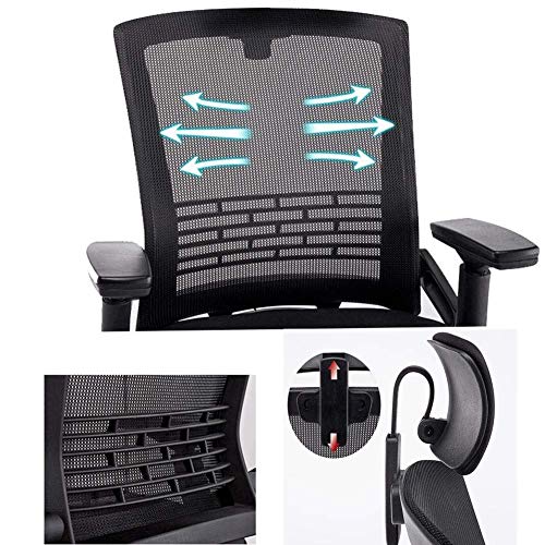 Leisure Chairs Office Chair High Back Swivel Mesh Chair Desk Chair Tilt Function Adjustable Armrest Headrest Seat Height 40 50cm Durable Strong