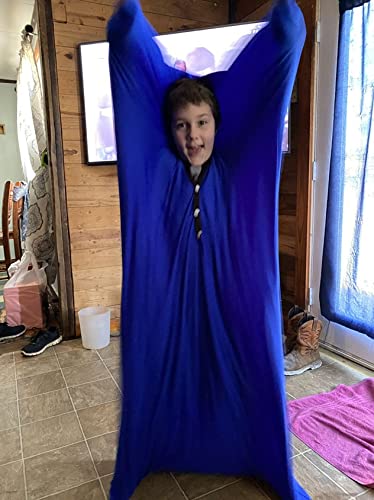 Kids Autism Sensory Body Sock Breathable Sensitivity Seamless Sox Sensory Full Body Cocoon Sock for Children & Aldult with Special Needs (Color : Blue, Size : X-Large)