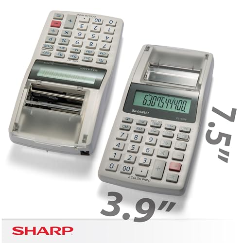 Sharp 12-Digit Cordless Portable Printing Calculator (EL-1611V)