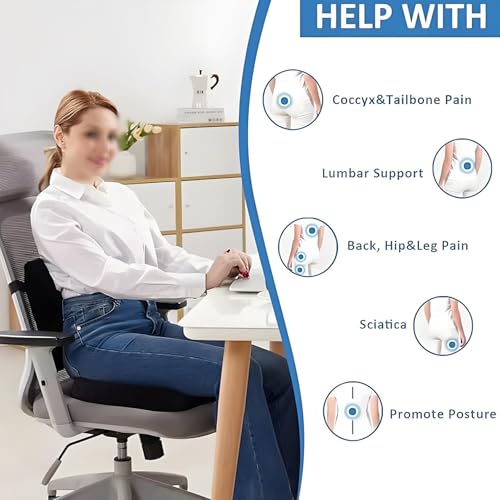 CAOJS Memory Foam Lumbar Support Pillow, Ergonomic U-Shaped Seat Cushion, for Sitting Comfort and Posture Relief Back Support, for Office Chair, Gaming Chair, or Automotive Use