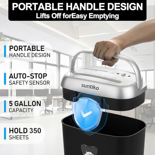 Suntiko Home Office Heavy Duty Cross Cut 14-Sheet Paper Shredder