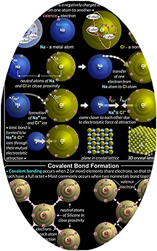 Shutter Waves Inorganic Chemistry Poster - Large 24x36 Laminated - STEM Science Classroom and Lab Chart - safe for both wet and dry erase markers - created by college professors in Dallas, TX