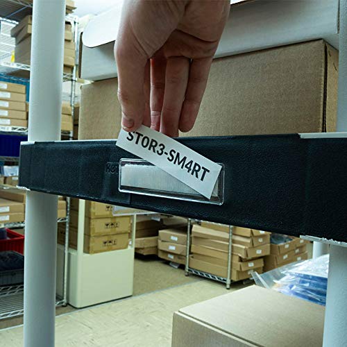 StoreSMART - Plastic Label Holder - Hook & Loop Back - 1" x 4" - 100-Pack - Open Long Side - (PESPC2432LV2-100)