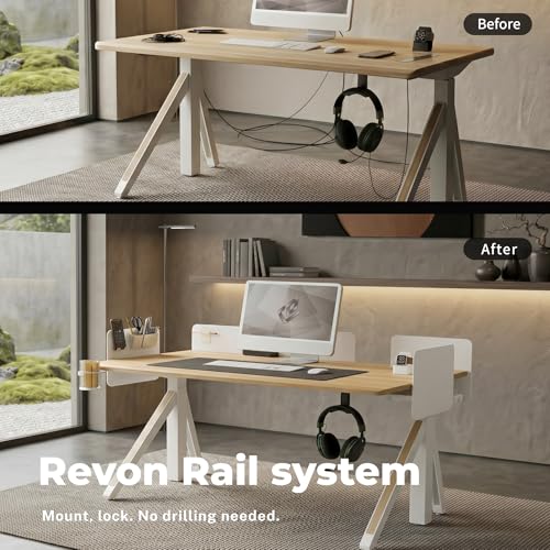 Dezctop Revon Pro Adjustable Standing Desk, 47x27.6in, Oak