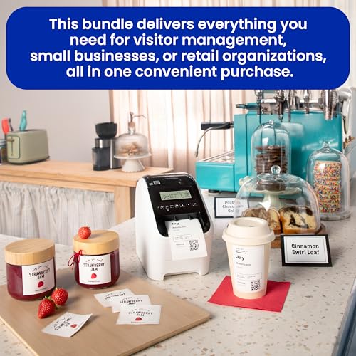 Brother QL-820NWBC Ultra Flexible Label Printer with Multiple Connectivity Options (Bundle with 2 Rolls of Genuine DK Label Tapes)