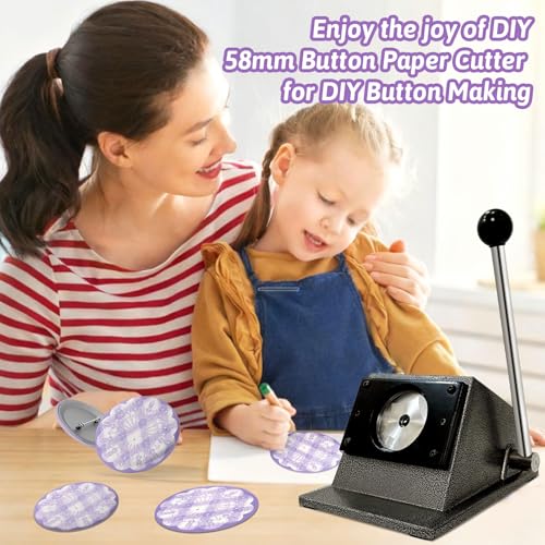 58mm Button Paper Cutter,2.28 inch Graphic Punch Die Cutter Circle Punch Cutter for DIY Button Making Scrapeboards Cardstocks Cutting