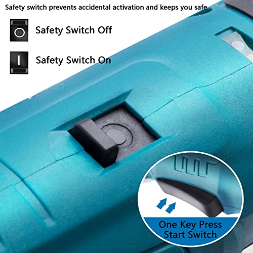 Emslivergo Cordless Electric Fabric Scissors 70/9MM Cloth Cutter DC12V Handle Rechargeable Shears for Cutting Fabric/Carpet/Sponge/Paperboard (70mm Blade with 2pcs 4000mAh Batteries)