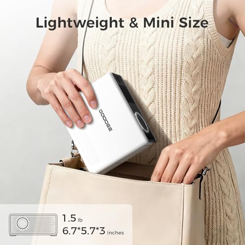 GOODEE Mini Projector with WiFi and Bluetooth - Built-in Apps