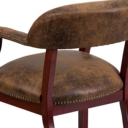 EMMA + OLIVER Bomber Jacket Brown Conference Chair