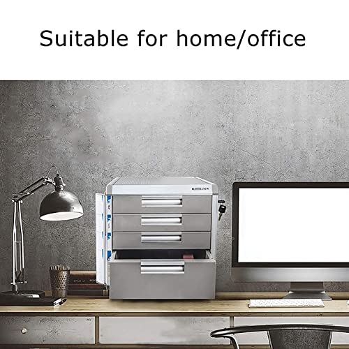 FKHFTI Flat File Cabinet Storage, Desktop Drawer Cabinet, 4/5 Tier Aluminum Alloy File Cabinet, Office Supplies A4/Receipt File Organizer, for Desktop Office Supplies and Home, 4 Layers