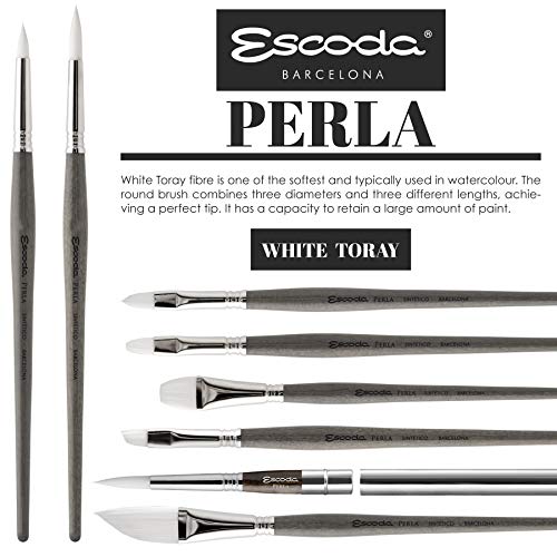 Speedball Art Products 1430-14 Escoda Perla Series, 14, Synthetic White Toray Filament